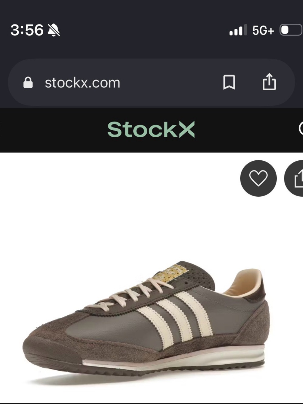 Adidas Brown SL 72 Retro Sneaker with Cream Stripes